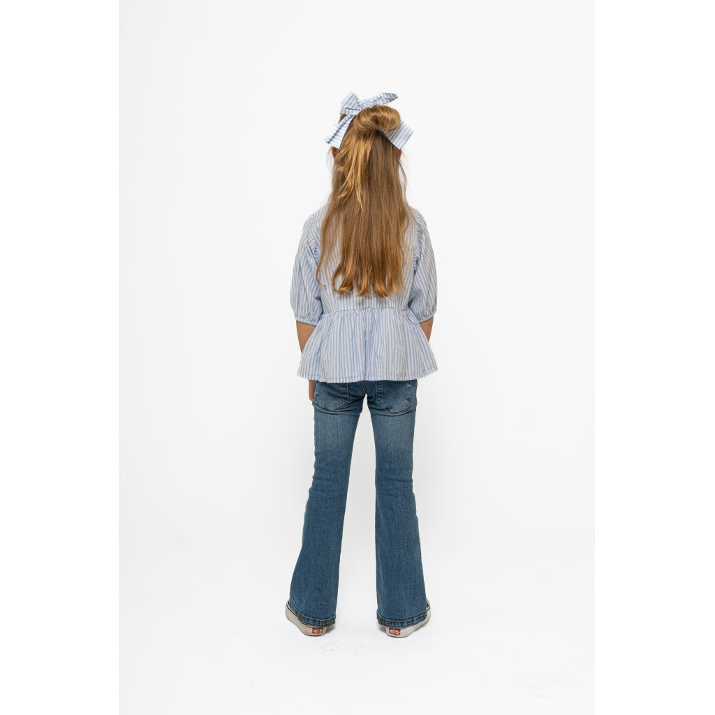 Nalani Top,  White Swan Striped