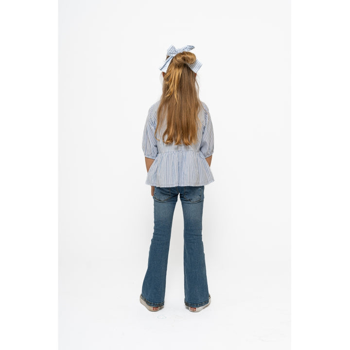 Nalani Top,  White Swan Striped