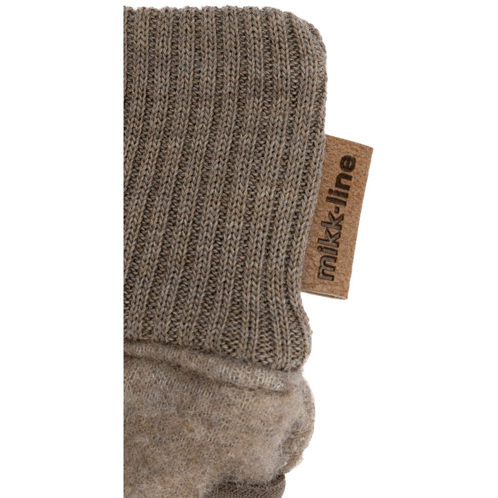 Wool Mittens, Dark Brown Melange