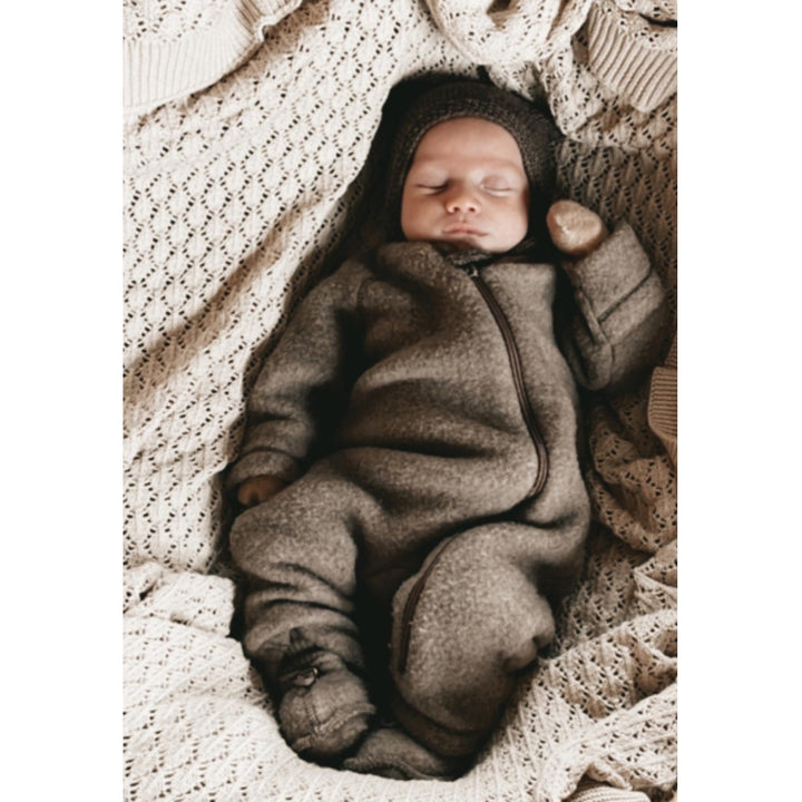 Wool Footies, Dark Brown Melange