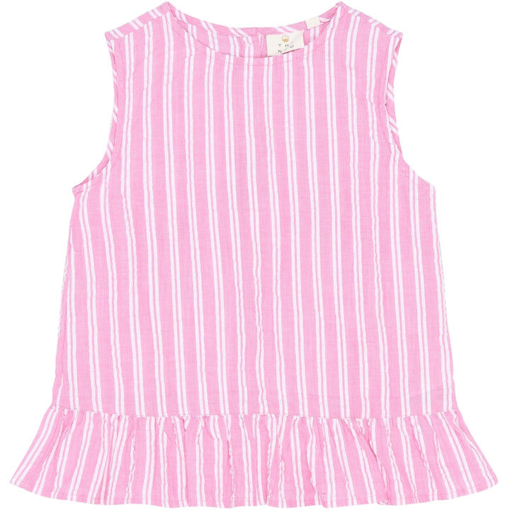 Shirley Top, Carmine Rose Striped
