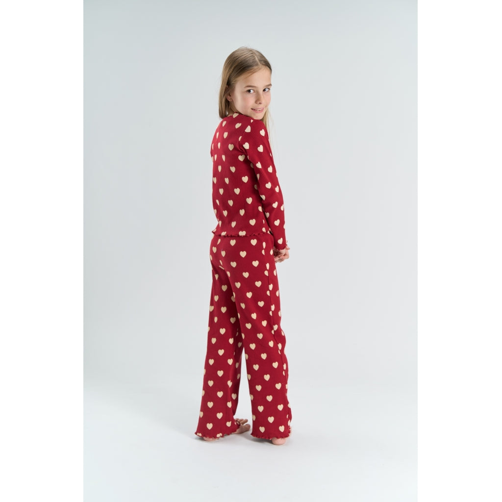 Holiday Red Heart Rib Night Set