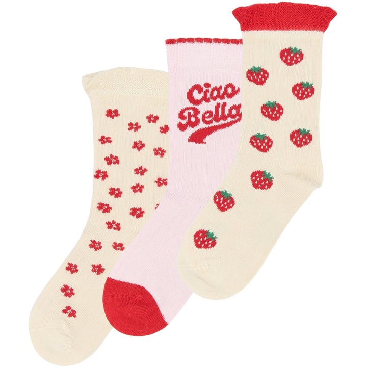 Bamboo Socks 3 Pcs, Cherry Tomato