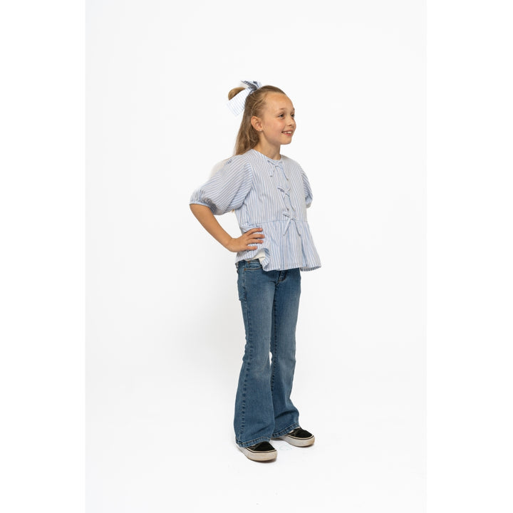 Nalani Top,  White Swan Striped