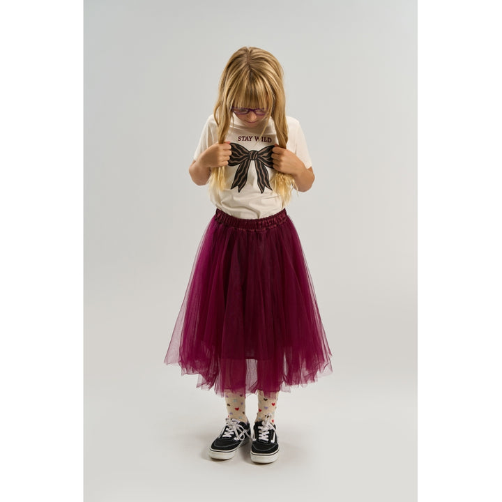 Mesh Skirt, Burgundy