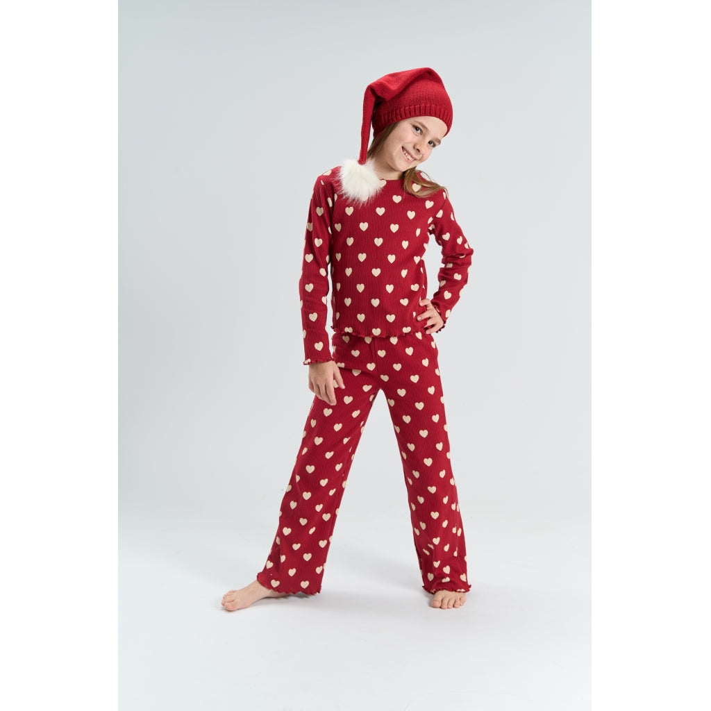 Holiday Red Heart Rib Night Set
