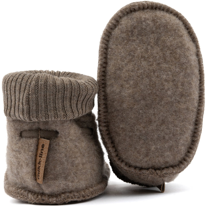Wool Footies, Dark Brown Melange