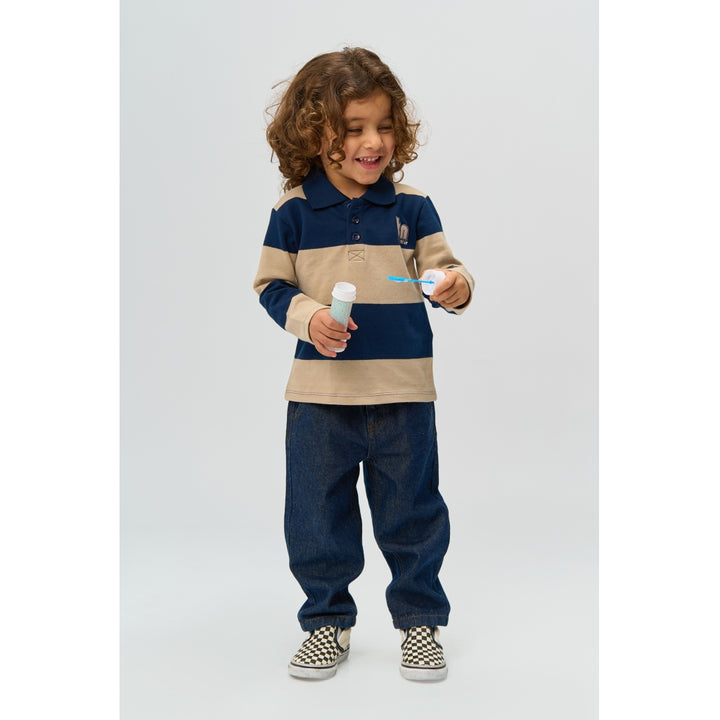 Polo Blusa - Navy Blazer Striped