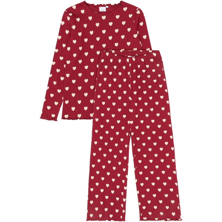 Holiday Red Heart Adult Rib Night Set