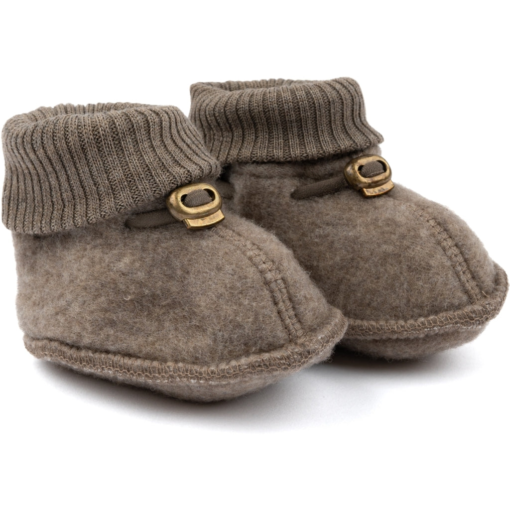 Wool Footies, Dark Brown Melange