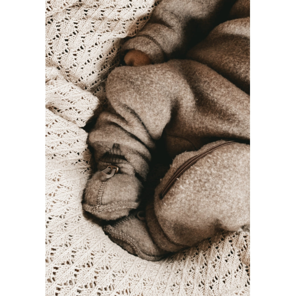 Wool Footies, Dark Brown Melange