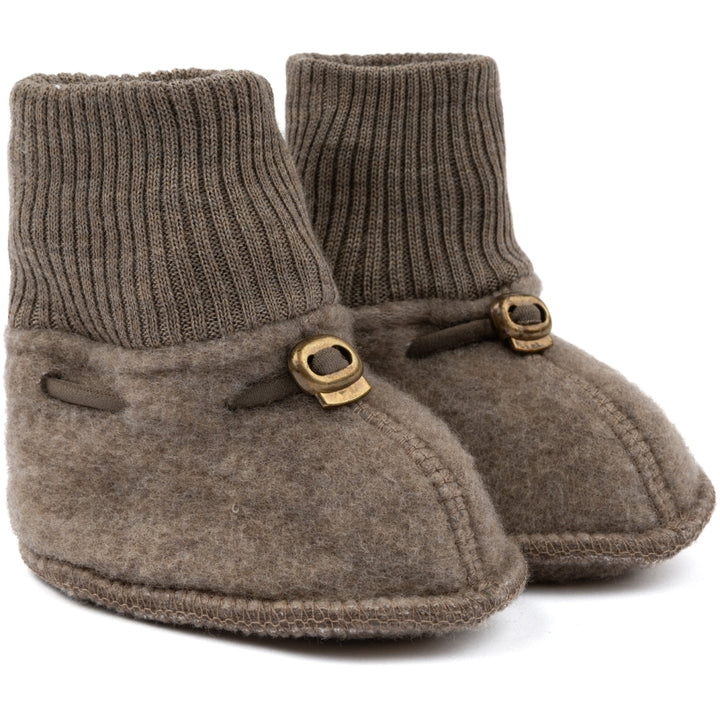 Wool Footies, Dark Brown Melange