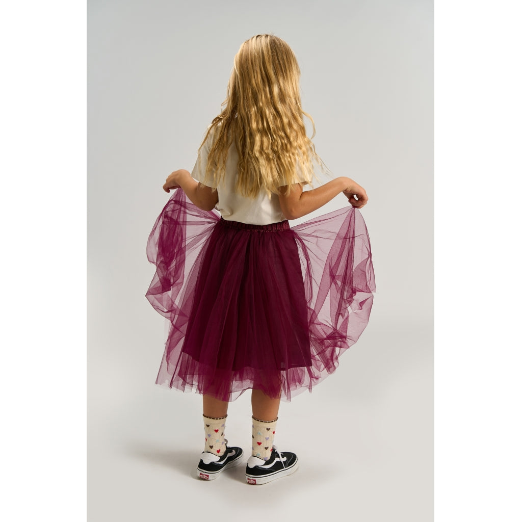 Mesh Skirt, Burgundy