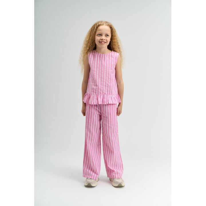 Shirley Wide Pants, Carmine Rose Striped
