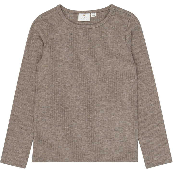 Rib Tee, Taupe Gray