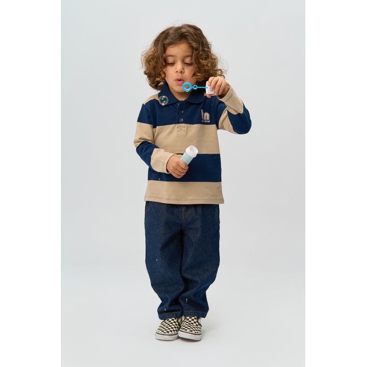 Polo Blusa - Navy Blazer Striped