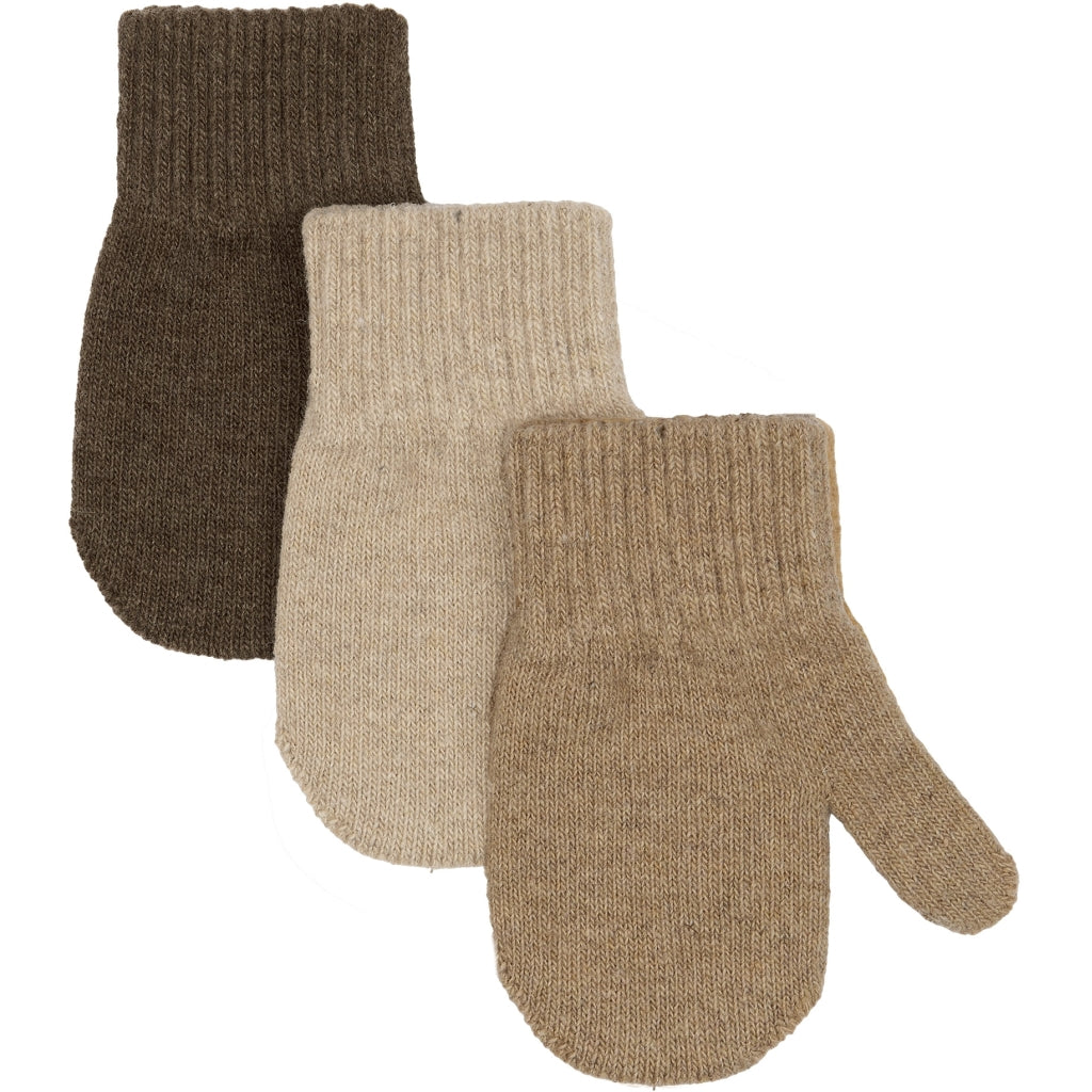 3-Pack vøttir, Beige Melange-Denver-Brown Melange