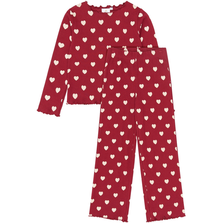 Holiday Red Heart Rib Night Set