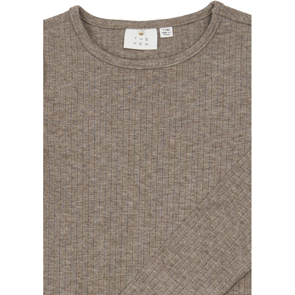 Rib Tee, Taupe Gray