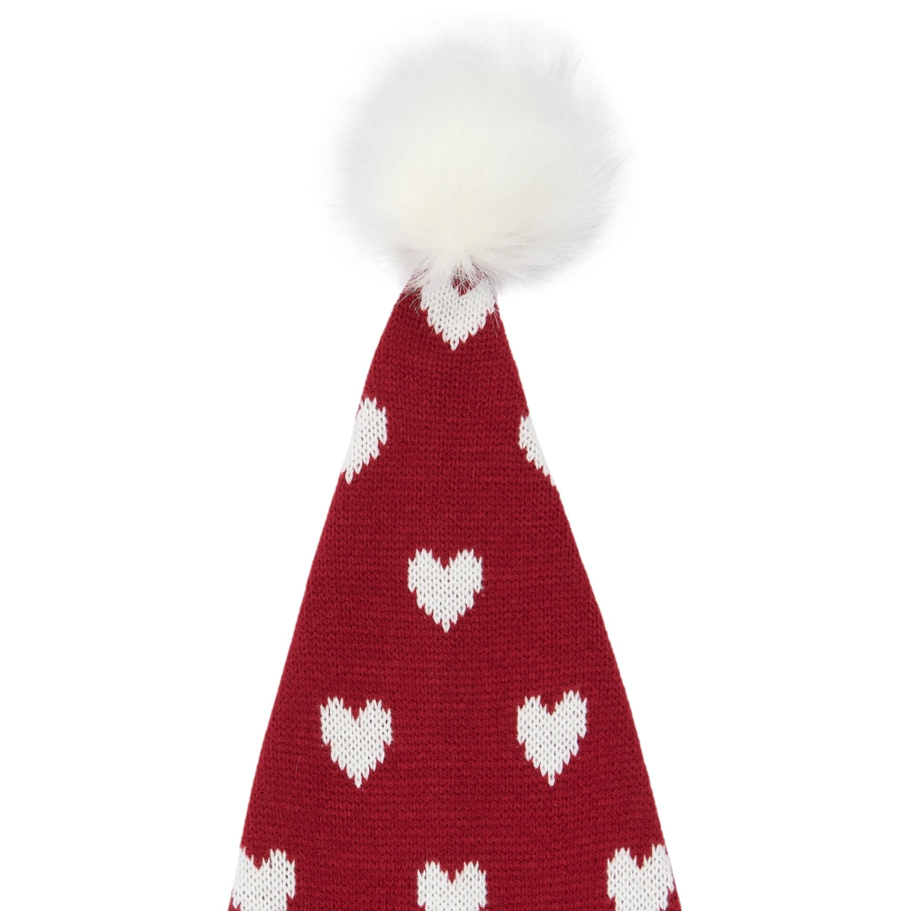 Holiday Long Hat, Red Heart