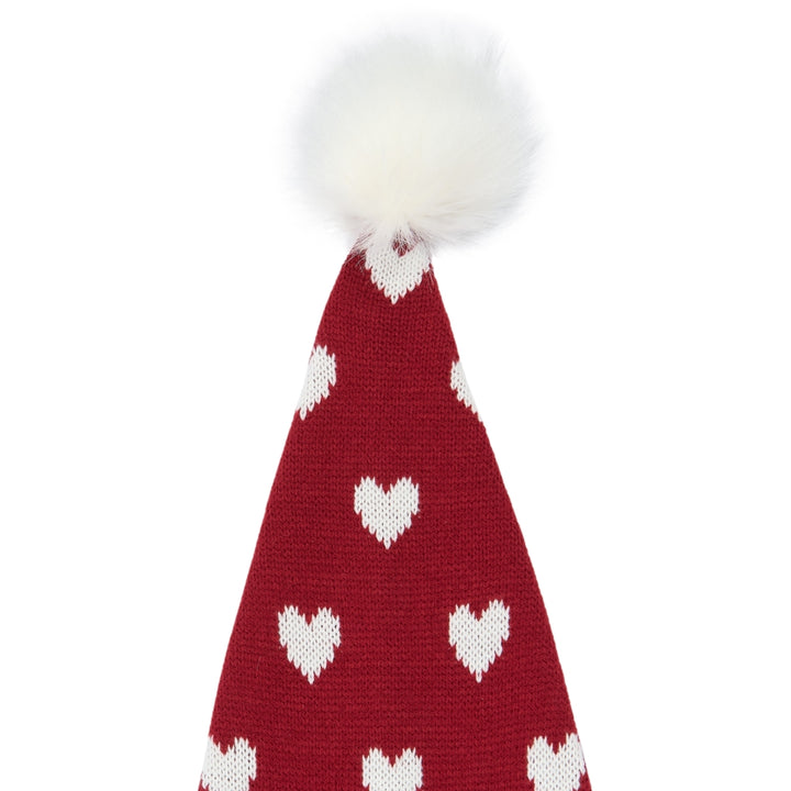 Holiday Long Hat, Red Heart