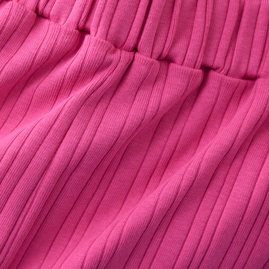 Rib buksur Loose fit, Fuchsia Fedora