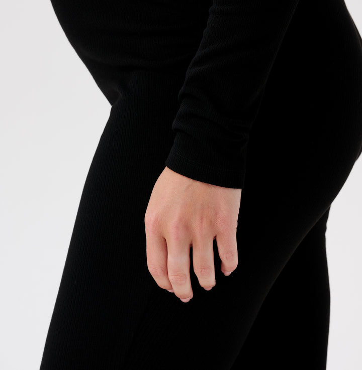 Heja flared rib pants, Black