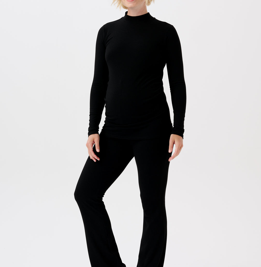 Heja flared rib pants, Black