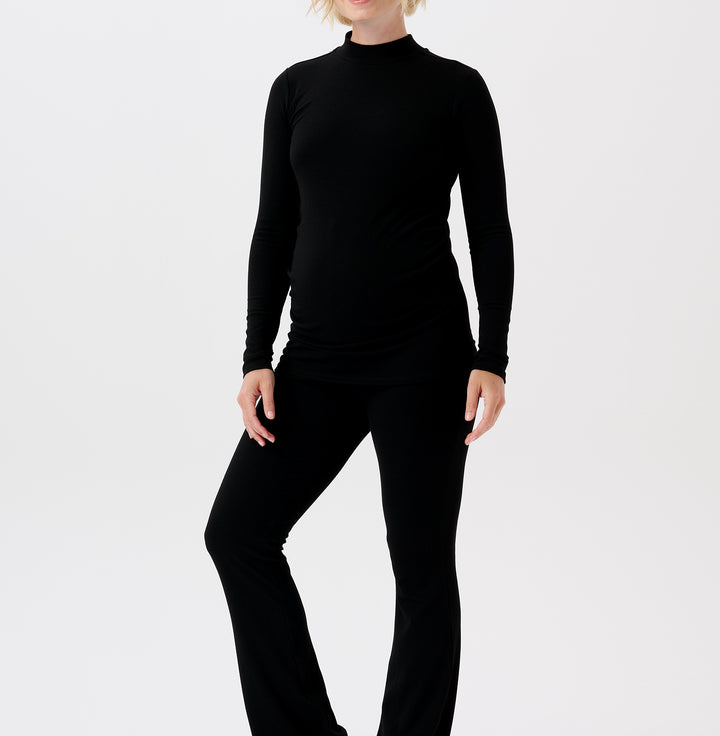 Heja flared rib pants, Black