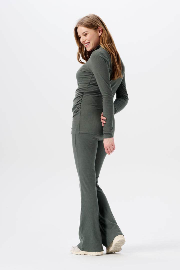 Heja flared rib pants, Olive