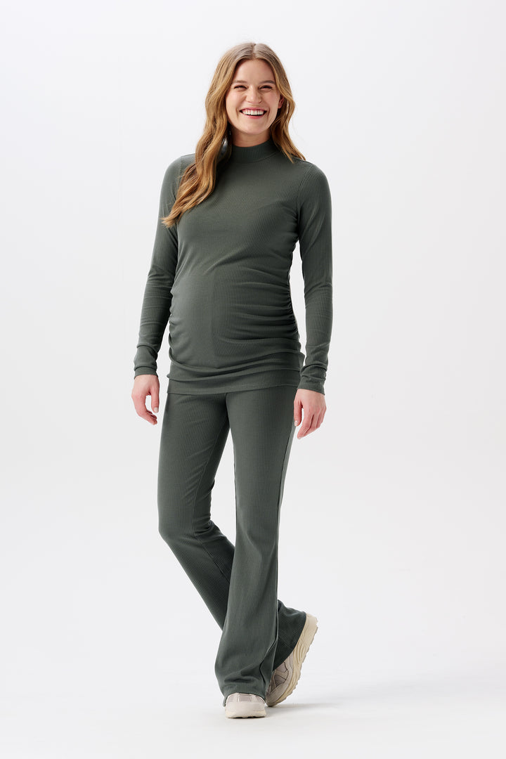 Heja flared rib pants, Olive