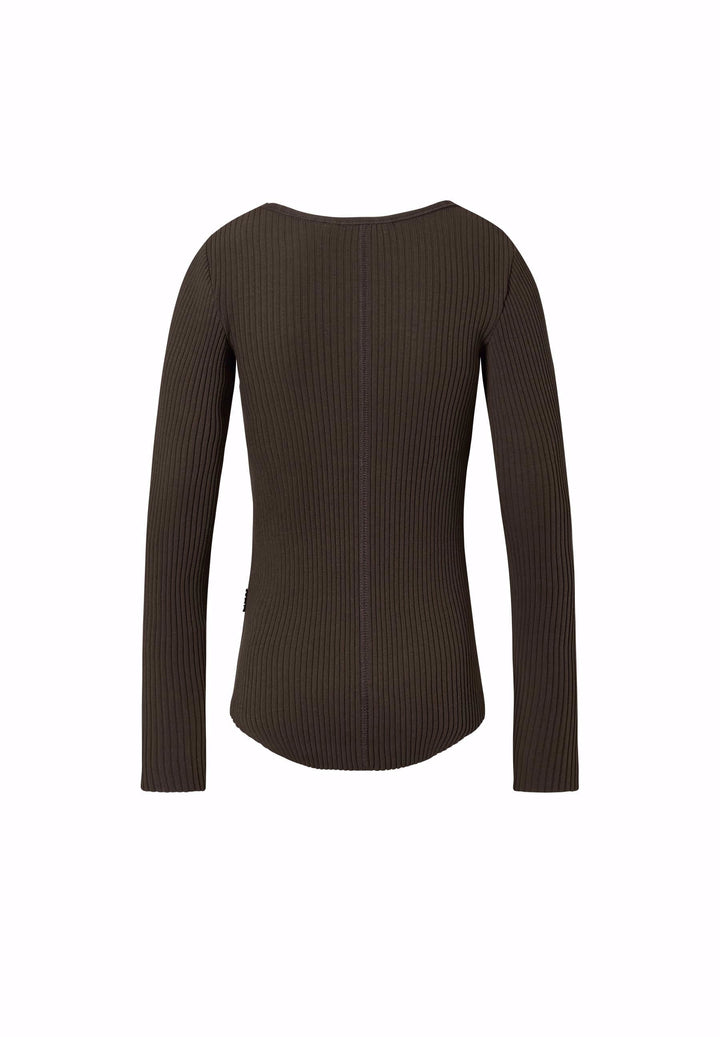 Rib blusa, Bark Brown