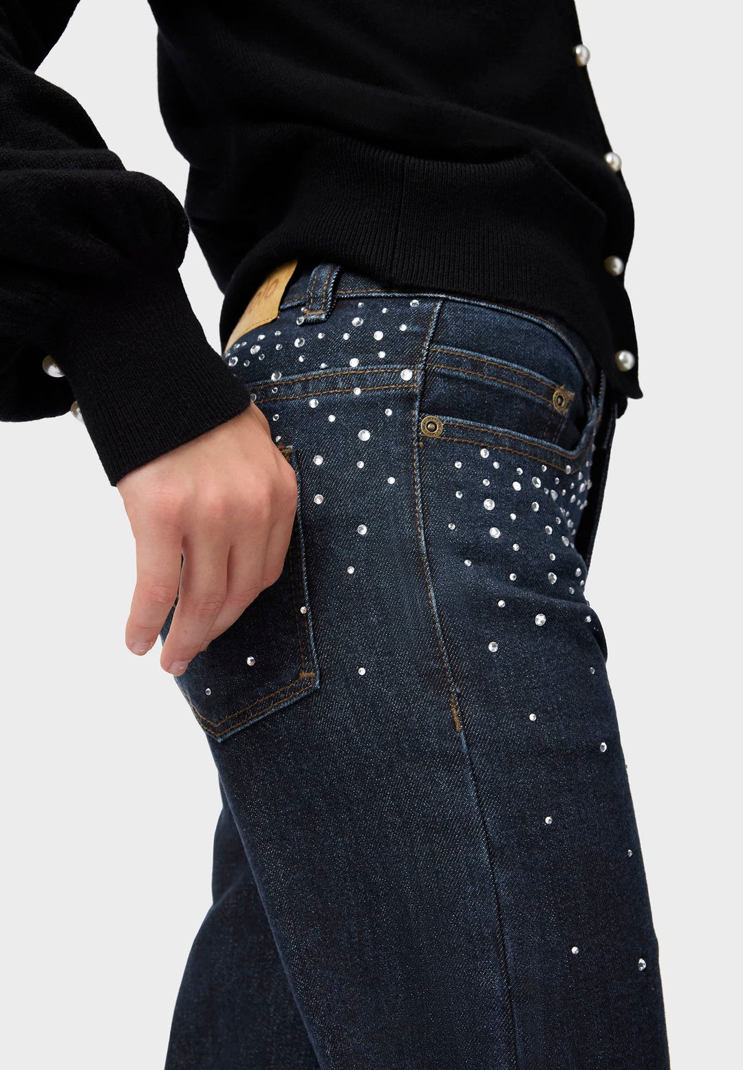 Jeans Rhinestone Raw