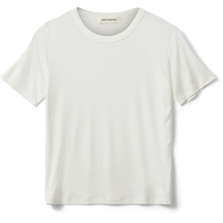 NATALIA RIB T-SHIRT, WHITE