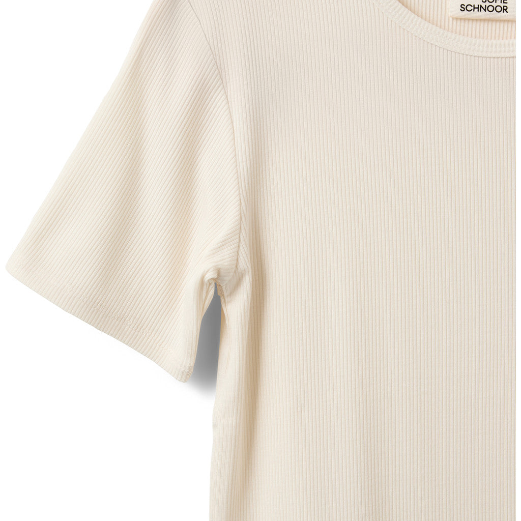NATALIA RIB T-SHIRT, OFF WHITE