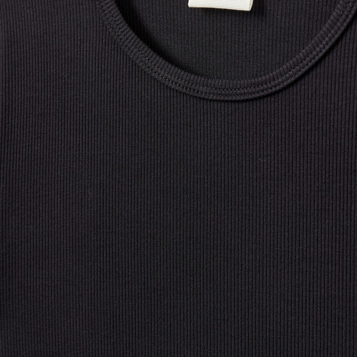 NATALIA RIB T-SHIRT, BLACK