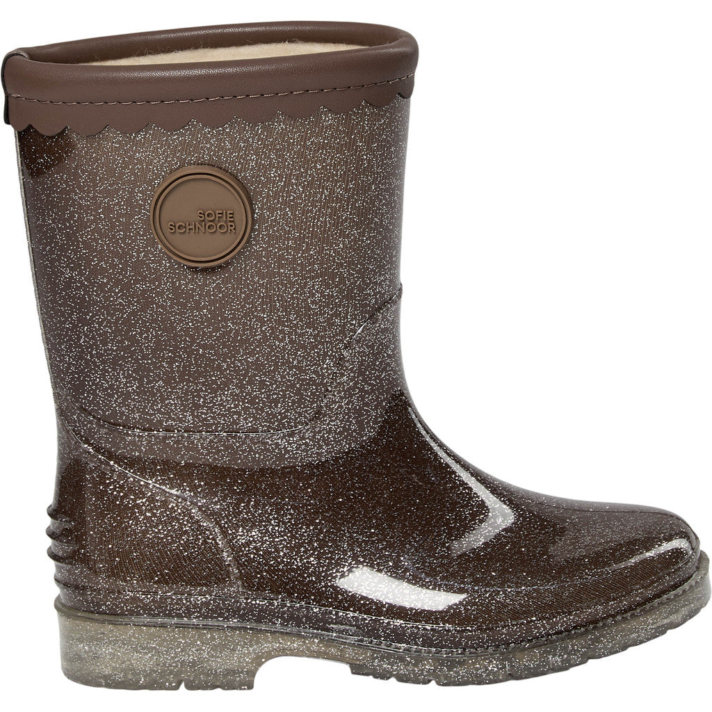 RUBBER BOOT W. LINING, Dark Brown