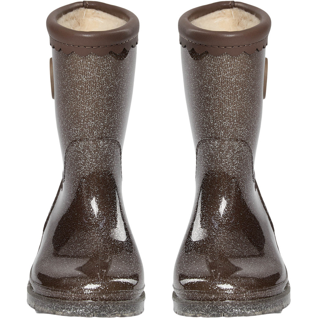 RUBBER BOOT W. LINING, Dark Brown