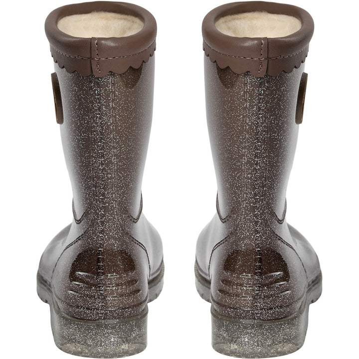 RUBBER BOOT W. LINING, Dark Brown