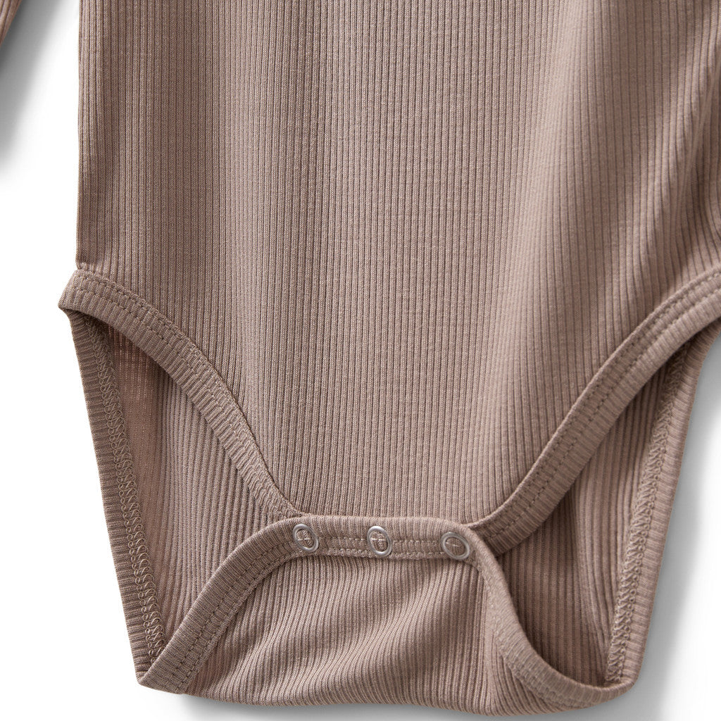 Rib Bodystocking, Dark Sand