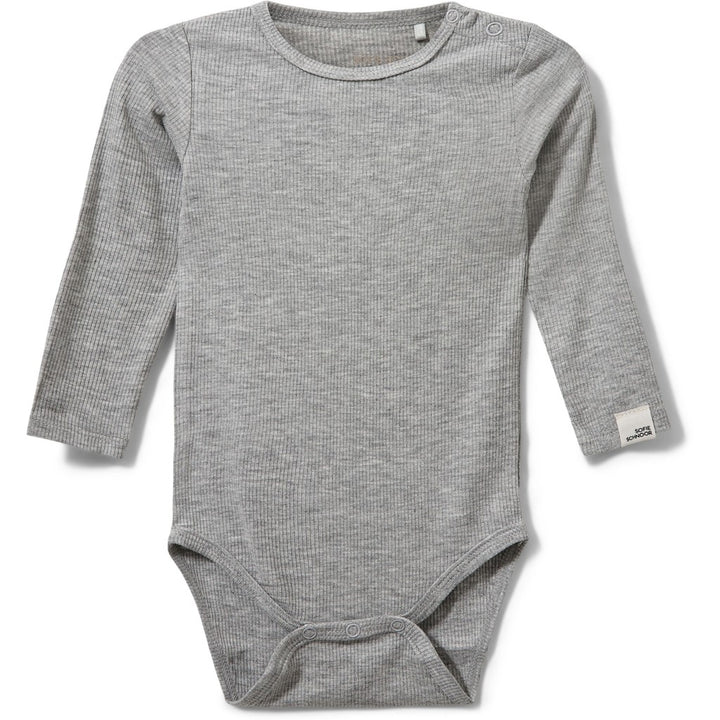 Rib Bodystocking, Grey Mel