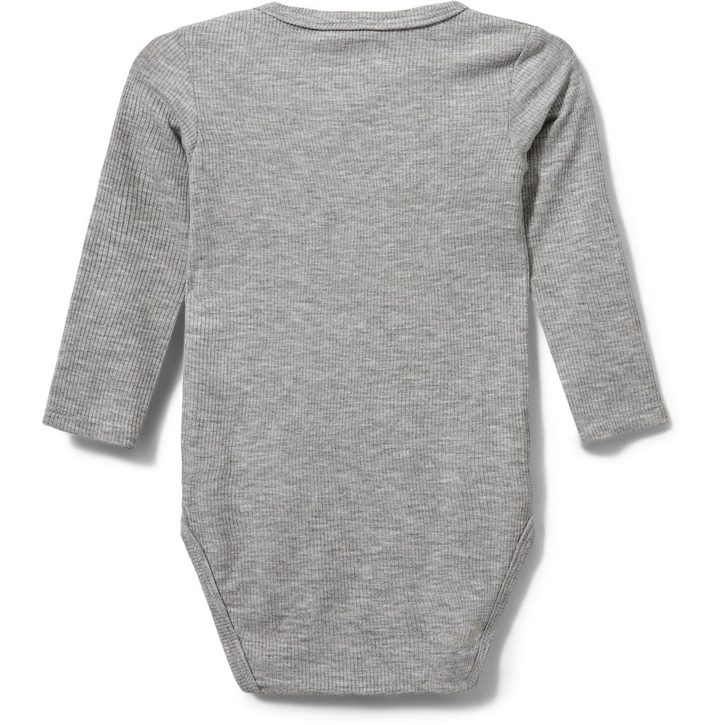 Rib Bodystocking, Grey Mel