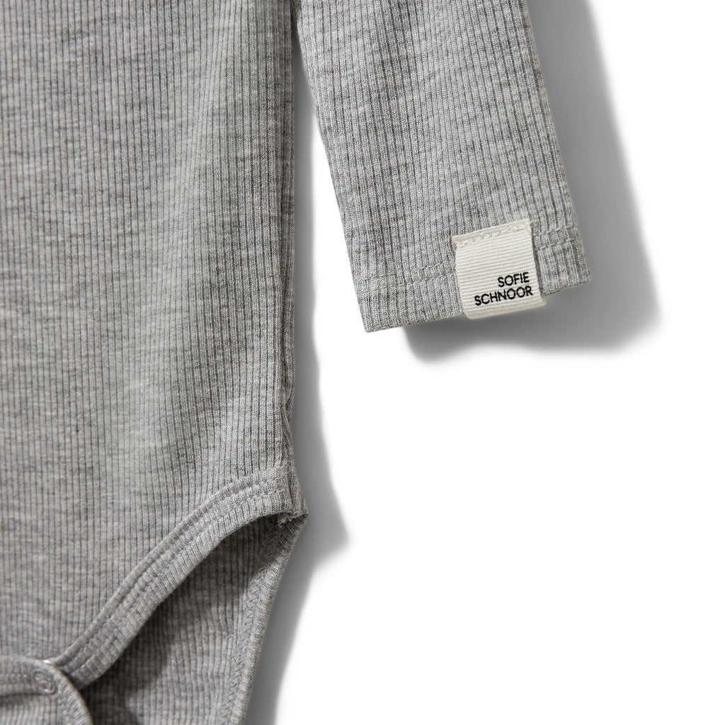 Rib Bodystocking, Grey Mel