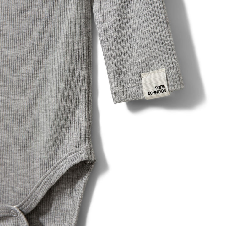 Rib Bodystocking, Grey Mel